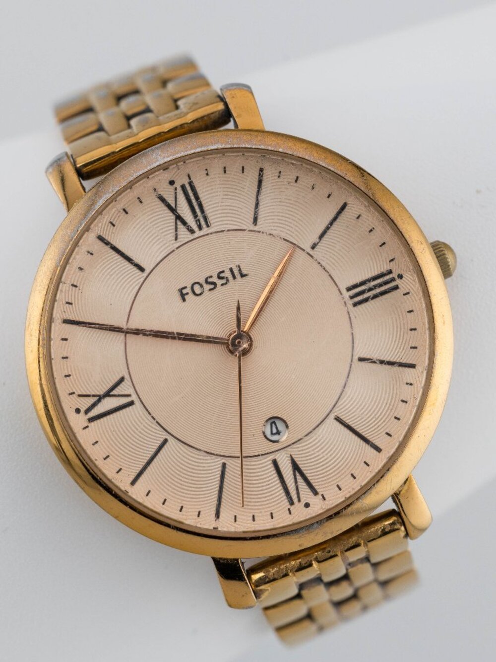 Fossil Jacqueline ES3435 Women's Gold Quartz Analog Watch Fresh Battery